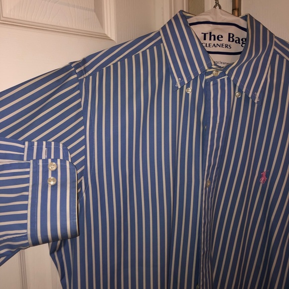 Polo Ralph Lauren long sleeve button down, sz 15, 33-34 (med), fresh dry cleaned - Picture 6 of 8